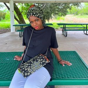 Ankara Head wrap and Clutch Matching Set